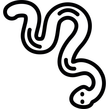 Yılan Hattının Yılan Tarihi Simgesi, Basit Tasarımlı Vektör İllüstrasyonu