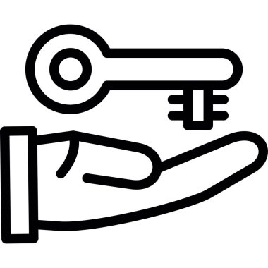 Anahtar Aktarım Satırı Simgesi, Basit Tasarımlı Vektör İllüstrasyonu