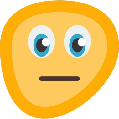 Karışık Yüz Düz Simgesi, Vektör İllüzyonu Basit Tasarım