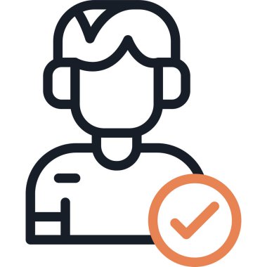 Katılım Gözden Geçirme Satırı Simgesi, Basit Tasarımlı Vektör İllüstrasyonu