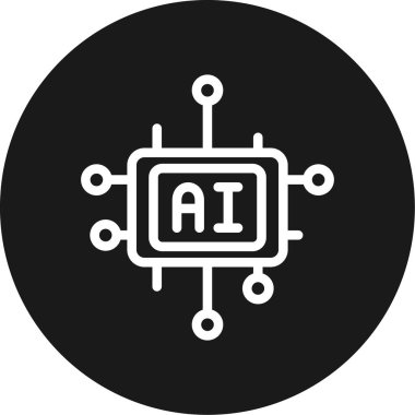 AI Technology Line Circle BG Simgesi, Basit Tasarımlı Vektör Resimleri