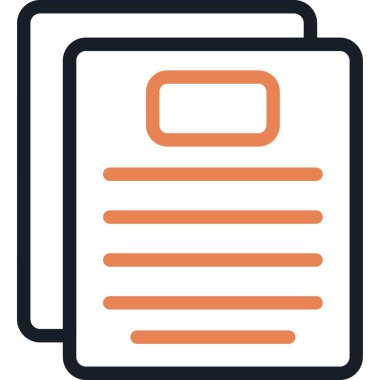 Sınav Satırı Simgesi, Basit Tasarımlı Vektör İllüstrasyonu