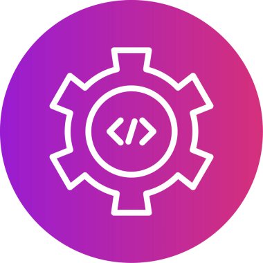 Yazılım Entegrasyon Çizgisi Gradyan Çemberi Simgesi, Basit Tasarımlı Vektör Resimleri