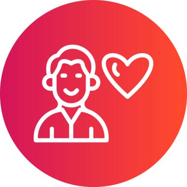 Arkadaşlık Bakım Hattı Gradyan Çemberi Simgesi, Basit Tasarımlı Vektör İllüstrasyonu