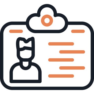 Kimlik Satırı Bitiş Simgesi, Basit Tasarımlı Vektör İllüstrasyonu