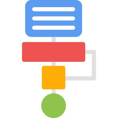 Basit Tasarımlı Kod Çalışma Düz Simgesi, Vektör İllüstrasyonu