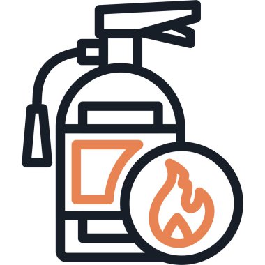 Eylem Hattı Simgesi İle İtfaiyeci, Basit Tasarımlı Vektör Resimleri