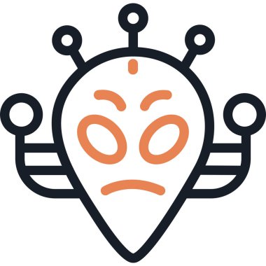 Uzaylı Temel Satırı Simgesi, Basit Tasarımlı Vektör Resimleri