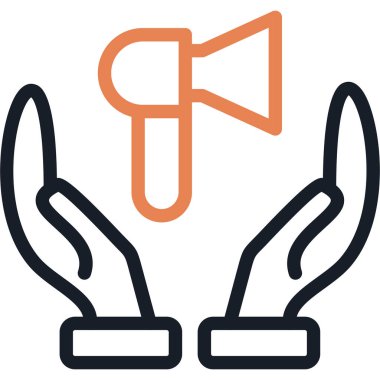 İnsan Hakları Koruma Hattı Simgesi, Basit Tasarımlı Vektör İllüstrasyonu