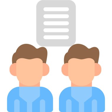 Yönetici Planı Düz Simge, Basit Tasarımlı Vektör İllüstrasyonu