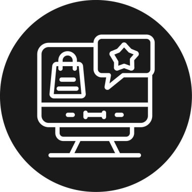 Ürün Değerlendirme Çizgisi Çemberi BG Simgesi, Basit Tasarımlı Vektör Resimleri