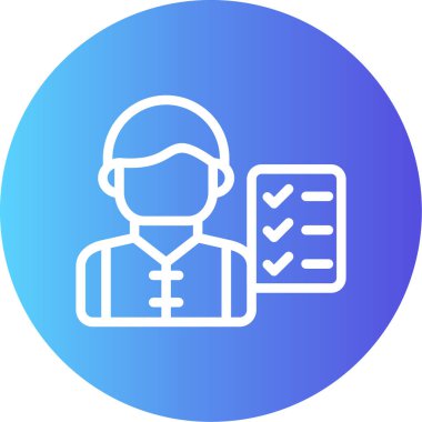 Başarı Kontrol Listesi Satırı Gradyan Çemberi Simgesi, Basit Tasarımlı Vektör Resimleri