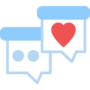 Sosyal Medya Bağlantı Düz Simgesi, Basit Tasarımlı Vektör İllüstrasyonu