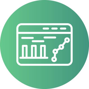 SEO Kontrol Çizgisi Gradyan Çemberi Simgesi, Basit Tasarımlı Vektör Resimleri