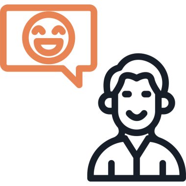 Arkadaşlık Eğlence Satırı Simgesi, Basit Tasarımlı Vektör İllüstrasyonu