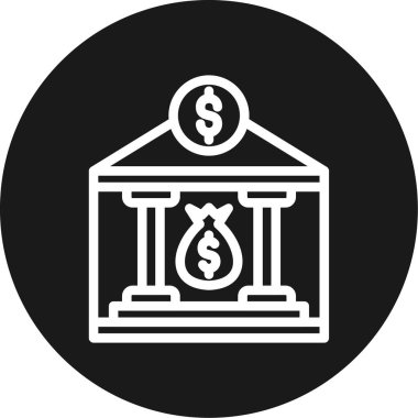 Banka Mevduat Hattı Çemberi BG Simgesi, Basit Tasarımlı Vektör Resimleri