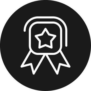 Rozet Çizgisi Çemberi BG Simgesi, Basit Tasarımlı Vektör Resimleri