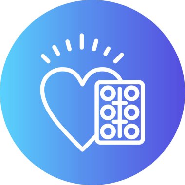 Kalp Kurtarma Çizgisi Gradyan Çemberi Simgesi, Basit Tasarımlı Vektör Resimleri