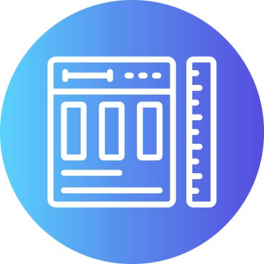 UX Tasarım Satırı Gradyan Çemberi Simgesi, Basit Tasarımlı Vektör Resimleri