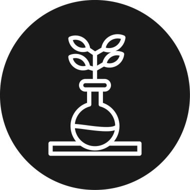 Çevre Bilimi Çizgisi Çemberi BG Simgesi, Basit Tasarımlı Vektör Resimleri