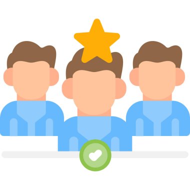 Takım Sorumluluğu Düz Simgesi, Basit Tasarımlı Vektör İllüzyonu