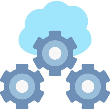 Bulut Orkestrasyonu Düz Simge, Basit Tasarımlı Vektör Resimleri