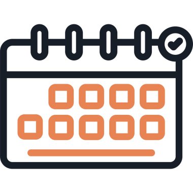 Zamanlama Satırı Bitiş Simgesi, Basit Tasarımla Vektör İllüstrasyonu