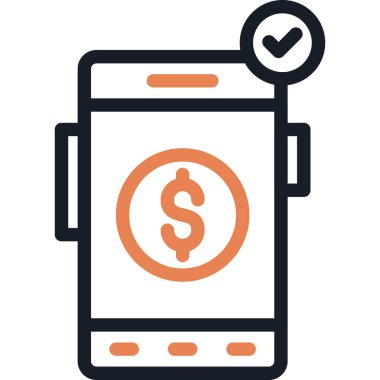 Çevrimiçi Ödeme Satırı Bitiş Simgesi, Basit Tasarımlı Vektör Resimleri