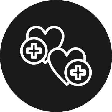 Kalp Tedavi Hattı BG Simgesi Çemberi, Basit Tasarımlı Vektör Resimleri