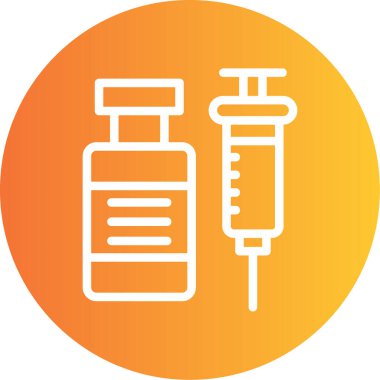 Aşı Çizgisi Gradyan Çemberi Simgesi, Basit Tasarımlı Vektör Resimleri