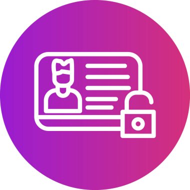 Kimlik Koruma Planı Gradyan Çemberi Simgesi, Basit Tasarımlı Vektör Resimleri