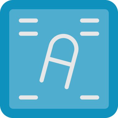 Italic Metin Düz Simgesi, Basit Tasarımlı Vektör İllüstrasyonu