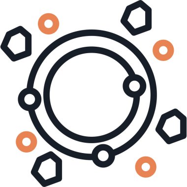 Asteroid Kemer Çizgisi Simge Ögesi, Basit Tasarımlı Vektör Resimleri