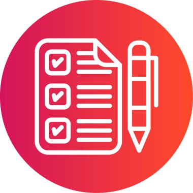 Eğlenceli Çalışma Sayfaları Satırı Gradyan Çemberi Simgesi, Basit Tasarımlı Vektör Resimleri