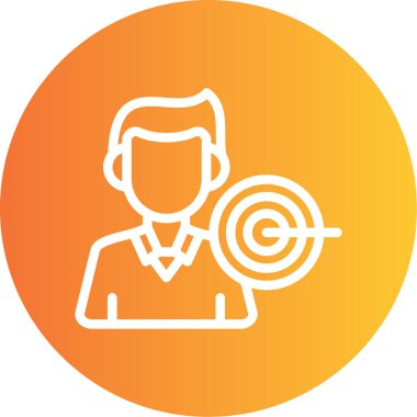 İş Amacı Çizgisi Gradyan Çemberi Simgesi, Basit Tasarımlı Vektör Resimleri