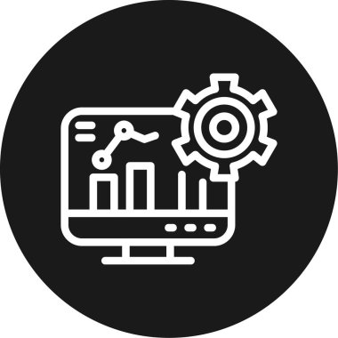 İş İstihbarat Hattı Çemberi BG Simgesi, Basit Tasarımlı Vektör Resimleri