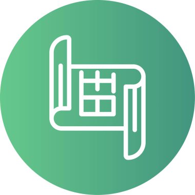 Kat Planı Gradyan Çemberi Simgesi, Basit Tasarımlı Vektör Resimleri