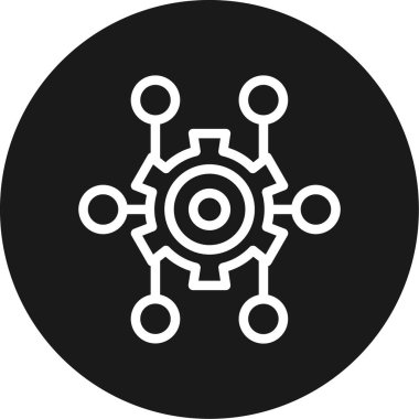 AI Algoritma Satırı Çemberi BG Simgesi, Basit Tasarımlı Vektör Resimleri