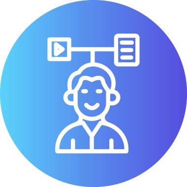 Arkadaş Faaliyetleri Çizgisi Gradyan Çemberi Simgesi, Basit Tasarımlı Vektör Resimleri