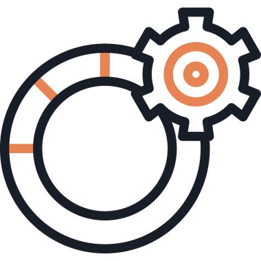 Veri Ölçümleri Çizgisi Simgesi, Basit Tasarımlı Vektör İllüstrasyonu