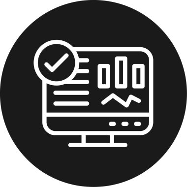 İş Kontrol Çizgisi Çemberi BG Simgesi, Basit Tasarımlı Vektör Resimleri