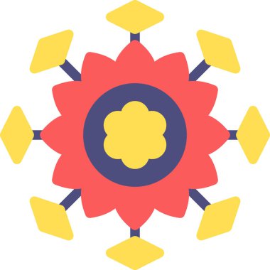 Mandala Düz Simgesi, Basit Tasarımlı Vektör Resimleri