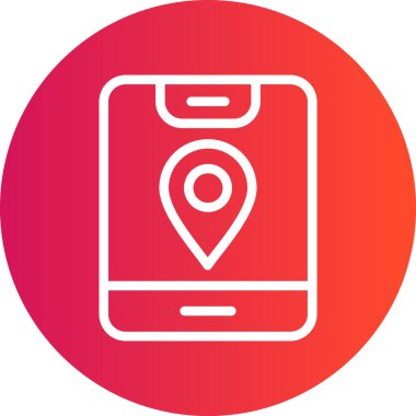 Lojistik İzleme Çizgisi Gradyan Çemberi Simgesi, Basit Tasarımlı Vektör Resimleri