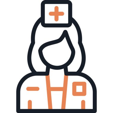 Hemşire Satırı Simgesi, Basit Tasarımlı Vektör Resimleri