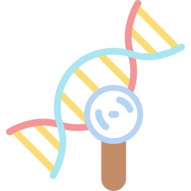 Genetik Klonlama Düz Simgesi, Basit Tasarımlı Vektör İllüstrasyonu