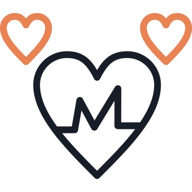 Kalp Çizgisi Simgesi, Basit Tasarımlı Vektör Resimleri