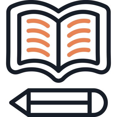 Kalem ve Kitap Satırı Basit Tasarımlı Vektör ResmiComment