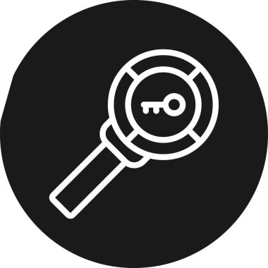 SEO Anahtar Kelimeler Satırı Çember BG Simgesi, Basit Tasarımlı Vektör İllüstrasyonu