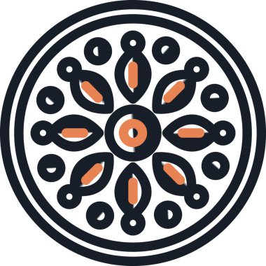 Mandala Satırı Simgesi, Basit Tasarımlı Vektör Resimleri