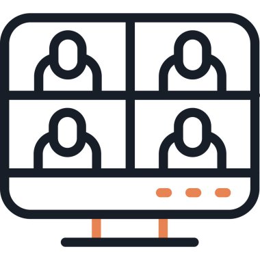 Sanal Buluşma Satırı Simgesi, Basit Tasarımlı Vektör Resimleri